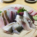 喫酒 フグさん - 定番の刺身盛り  毎回変わるので楽しみ。