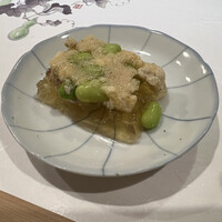 うを徳 - 鱧と平目の卵と枝豆の煮こごり