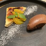 Gustare 佳乃や - 本日のドルチェ　オレンジのカタラーナ、チョコレートムース