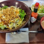 すき家 - 料理写真:タコライスご飯小盛り650円とサラダ味噌汁セット200円。