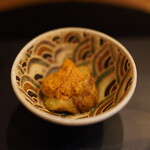 鮨駒 - 焼きナス＋雲丹