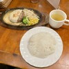 東京Ｂａｍバーグ - 「ガーリックハンバーグ」（1040円）+「ライス&スープセット」(350円)