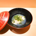 鮨 さいとう - 蒸し鮑、あおさ海苔