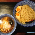 中華蕎麦 金魚 - ワンタンつけ蕎麦1050円＋クーポンで煮玉子無料