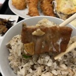 わ楽 - マグロガリバタ焼き　オンザ炊き込みご飯