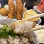 わ楽 - ホタテフライ　オンザ炊き込みご飯