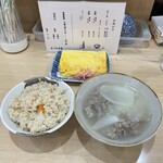 あづま食堂 - シチュー、かやくごはん小、だし巻き
