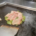 浅草もんじゃ 土蛍 - ネギ焼き