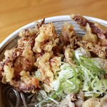 肉そば藤七 - ゲソ天　ザックザクの衣が旨いっ！
