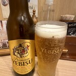 ふぐだし潮 八代目けいすけ - エビス瓶ビール（小瓶）