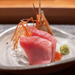 のどぐろ専門 銀座中俣 極 - オーストラリア産　インド鮪／北海道羽幌産　牡丹海老