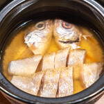 のどぐろ専門 銀座中俣 極 - のどぐろ土鍋ご飯　唐墨添え