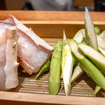 のどぐろ専門 銀座中俣 極 - のどぐろレアしゃぶとタラバ蟹　旬野菜添え