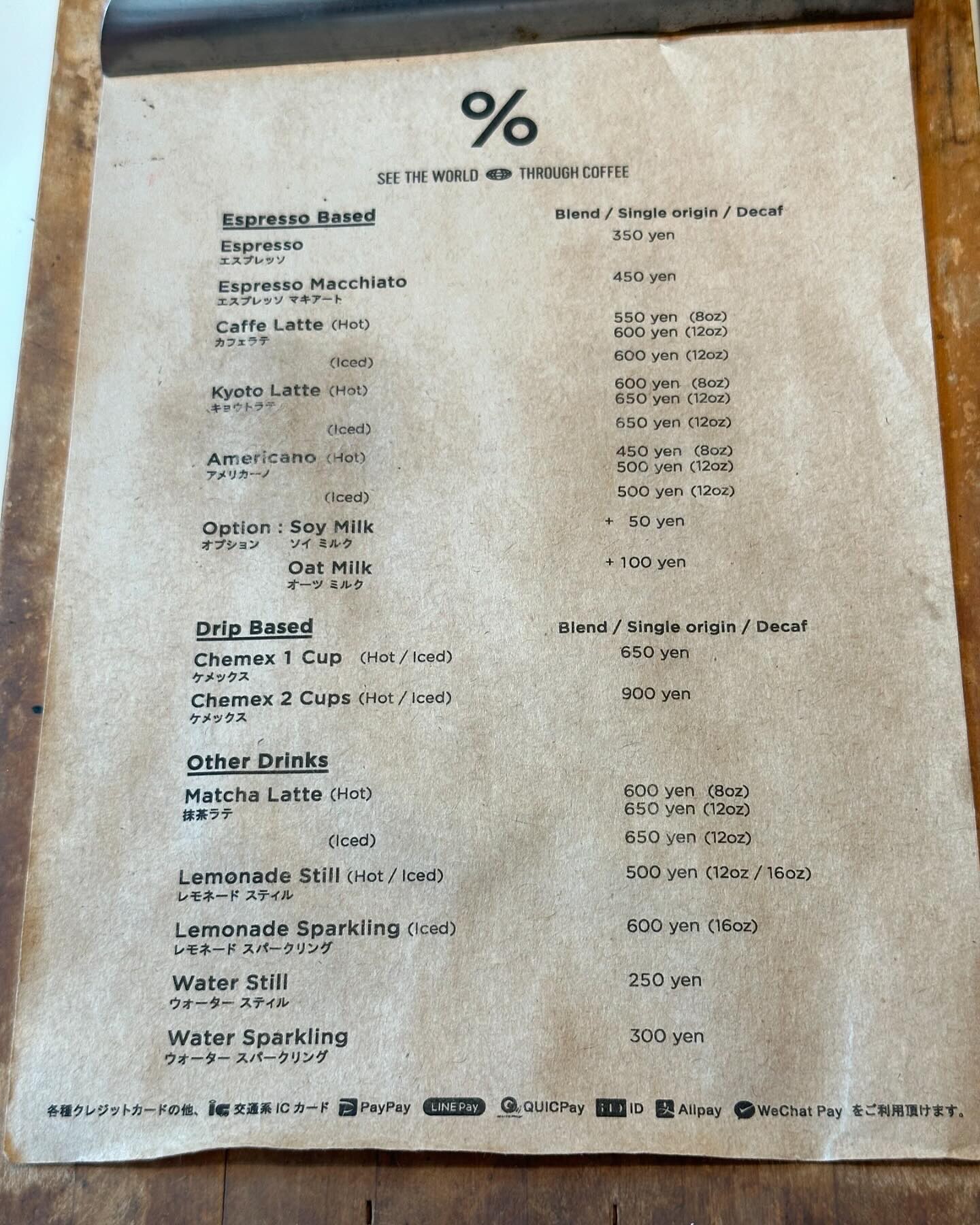 メニュー写真 : アラビカ 京都 東山 （% ARABICA Kyoto Higashiyama