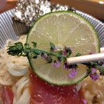 麺家 たけ田 - 穂紫蘇とライム？