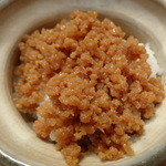 辻肉店 - 鶏そぼろを炊き立ての熱々ご飯にのせて