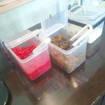 壱丁目ラーメン - 別途、辛子高菜、紅ｼｮｳｶﾞ、おろしﾆﾝﾆｸ、ﾌﾗｲﾄﾞｶﾞｰﾘｯｸ等置いてて、ｻｰﾋﾞｽが良い。