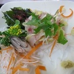 菊川食堂 - 定食のアジたたきのアップ