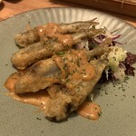 うみからそらへ - アユの天ぷら（ピリ辛ソース添え）　５００円