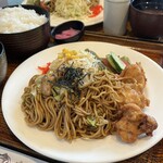 カフェレスト オンライン - ランチF  焼きそば＋からあげ