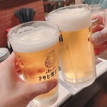 やきとり太助 - 飲み放題☆マルエフ♩泡がクリーミーね