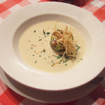 ブラッスリー・グー - 枝豆のゼリー寄せ 冷たいじゃがいものスープ(Aランチの前菜)