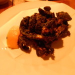 駒沢 ひろの亭 - 2014/3 イカ墨揚げ