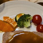 キッチン ブルー グローブ - 備え付け野菜のアップ