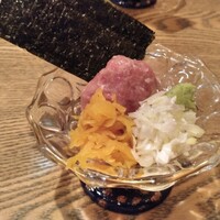 築地青空三代目 大名古屋ビルヂング店 - まぐろ中落ちのつまみ
