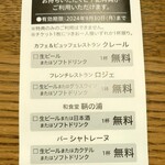 福山ニューキャッスルホテル ビアホール - 入場チケット 裏面 (2024.07.14)