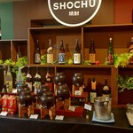 福山ニューキャッスルホテル ビアホール - 焼酎コーナー ※縦で撮影 (2024.07.14)