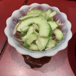 日本酒と蕎麦　中野いざ宵 - 白瓜と茗荷の浅漬け