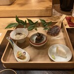 玄水 - あん肝焼味噌板わさ等前菜盛