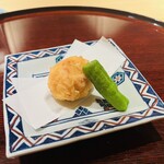 銀座 青天 - 海老真丈とししとう