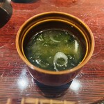 銀座 青天 - あおさの味噌汁