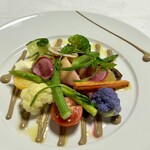 Haze - 久留米のお野菜のグリル、発酵ニンニクバーニャカウダソース