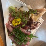 清寿司 - お刺身(カツオ、ツブ貝)