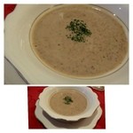 オマール家プートゥリェー - レンズ豆のスープ・・豆の風味も良く生クリームたっぷりで美味しいですよ。