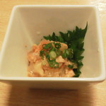 寿美鈴 - お通し　鯛のあん肝合え