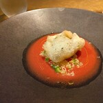 シャテーニュ - 淡路島産鱧のベニエ　ガスパチョ
