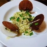 ねの吉 - 北海道産ホタテ稚貝の乳清ミルクリゾット（１４年３月）