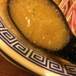 麺や マルショウ - 辛味噌鶏白湯-辛味噌溶かす前のスープ(2014/3)