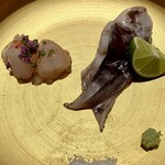 鮨 さかい - とり貝＋ぼたんえび