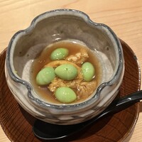 鮨 さかい - うにと銀杏のお出汁がけ