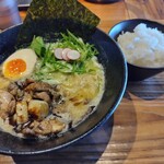 鶏そば炭や - 2024.7特製炭焼き鶏そば1200円 ライス100円