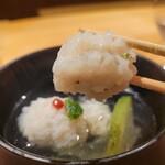 まとい 銀座 - 鱧、丁寧に骨切りされてた