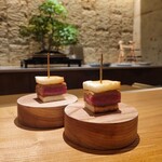 まとい 銀座 - 米沢牛 シャトーグリアンのカツサンド 口の中でとろけるようなお肉でした