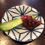 人力俥 - まさに梅きゅう！梅ときゅうりが合う！残りの梅は麺に合う