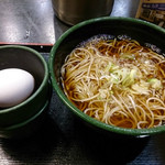 ゆで太郎 - かけそば 260円＋生卵（無料）