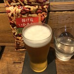 麹町いづみや しろ - あがりビール・あげ塩いかあられ